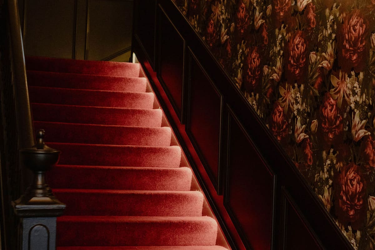 The hotel staircase